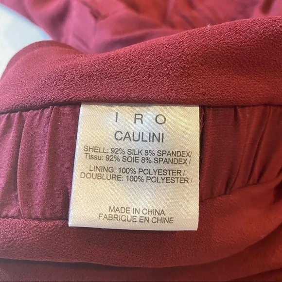 IRO Caulini Burgundy Red Silk Mini Sheer Bodycon Mini Dress EUR 38 US M‎ $595 - Picture 11 of 14